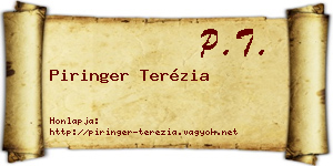 Piringer Terézia névjegykártya